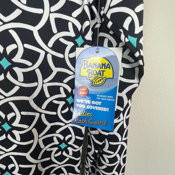 NWT Banana Boat Women's Rash Guard Style BB220 Print 15 Top Long Sleeve Size XL - Picture 7 of 8